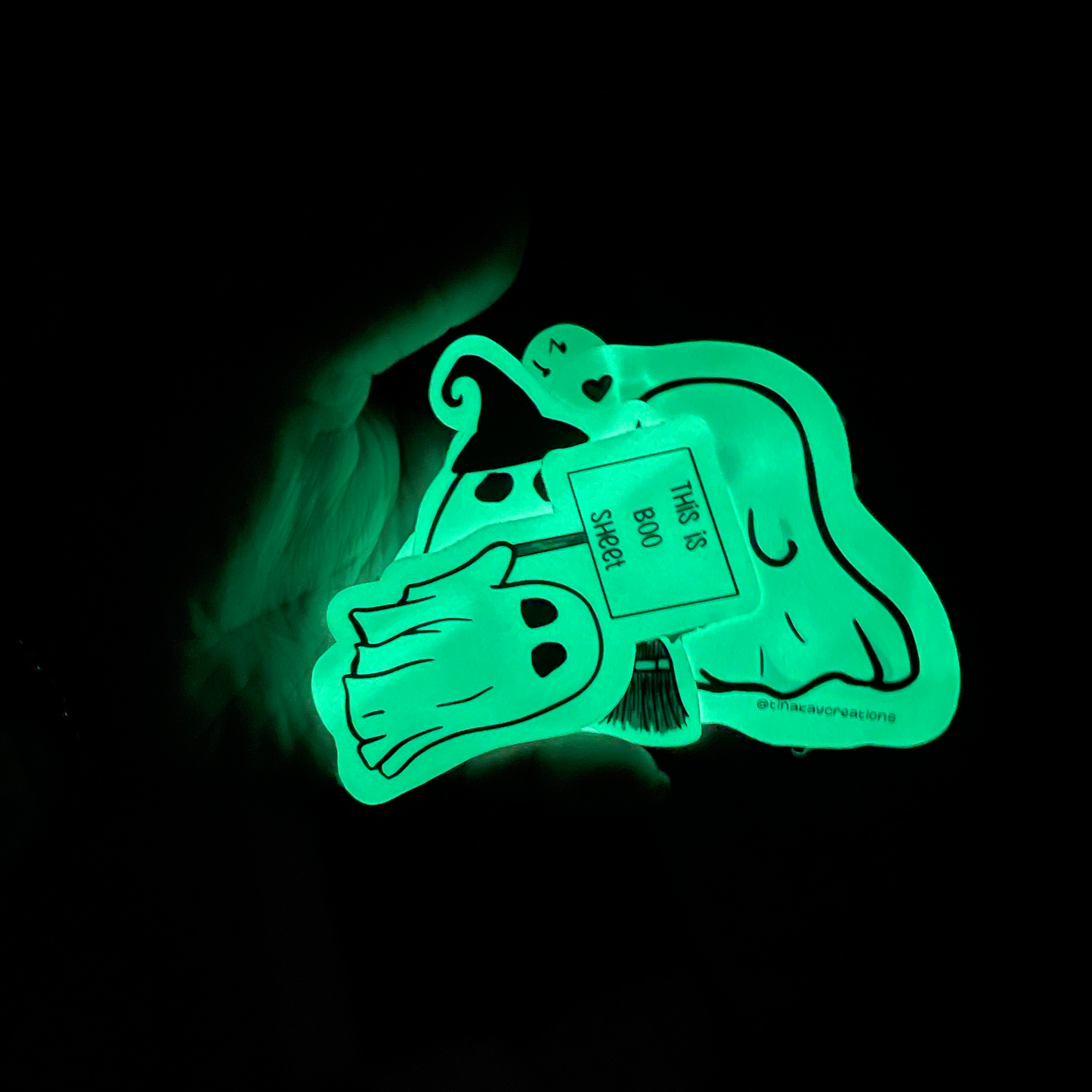 Ghostly Glows: Water-Resistant Spooky Sticker Set with Glow-in-the-Dark Haunting Effect!