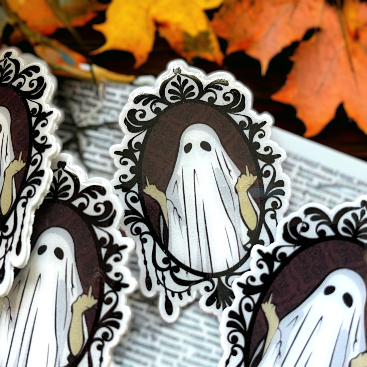 Handmade "F You" Ghostly Humor Vintage Gothic Halloween Pin