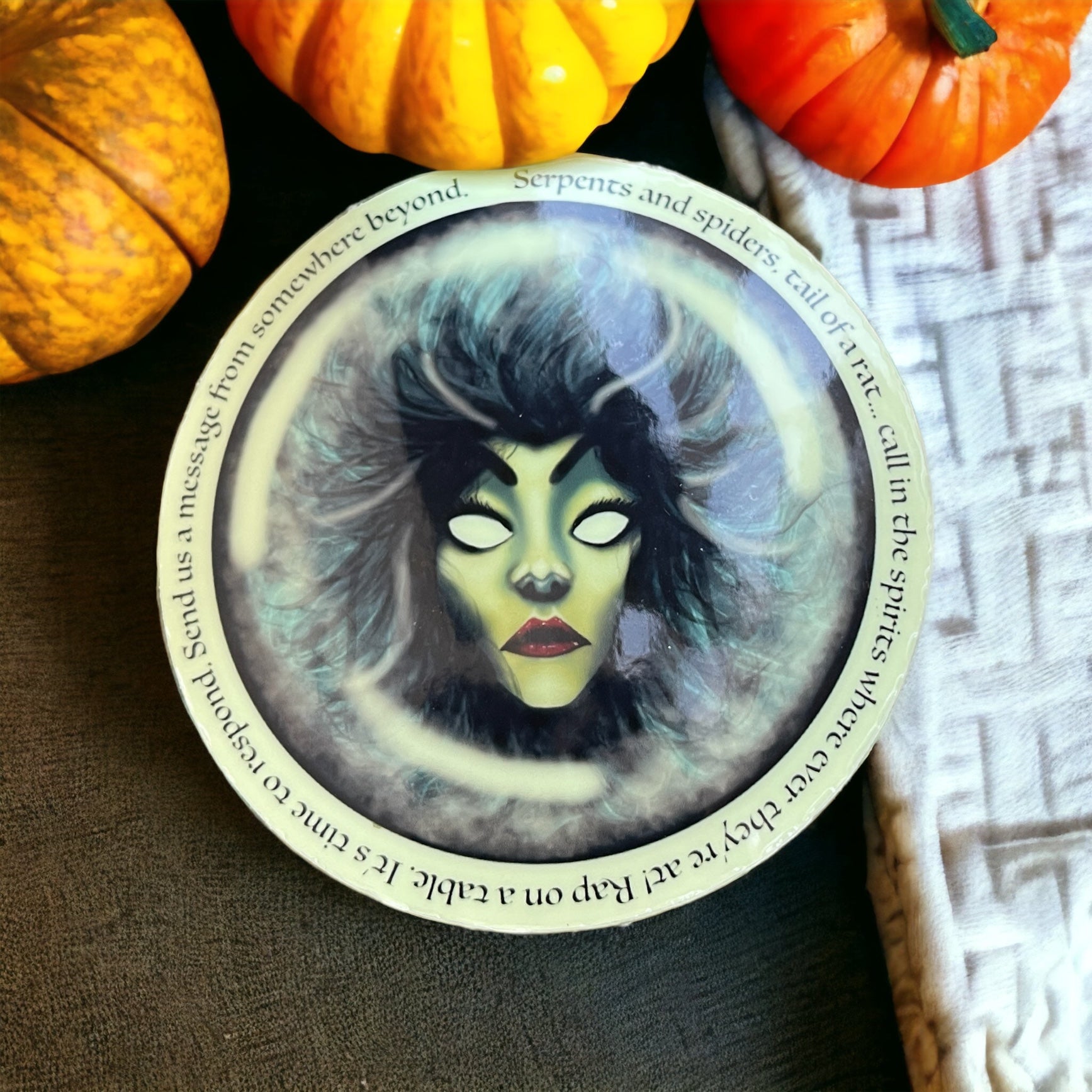 spooky madame leota water resistsnt vinyl halloween glown in the dark sticker