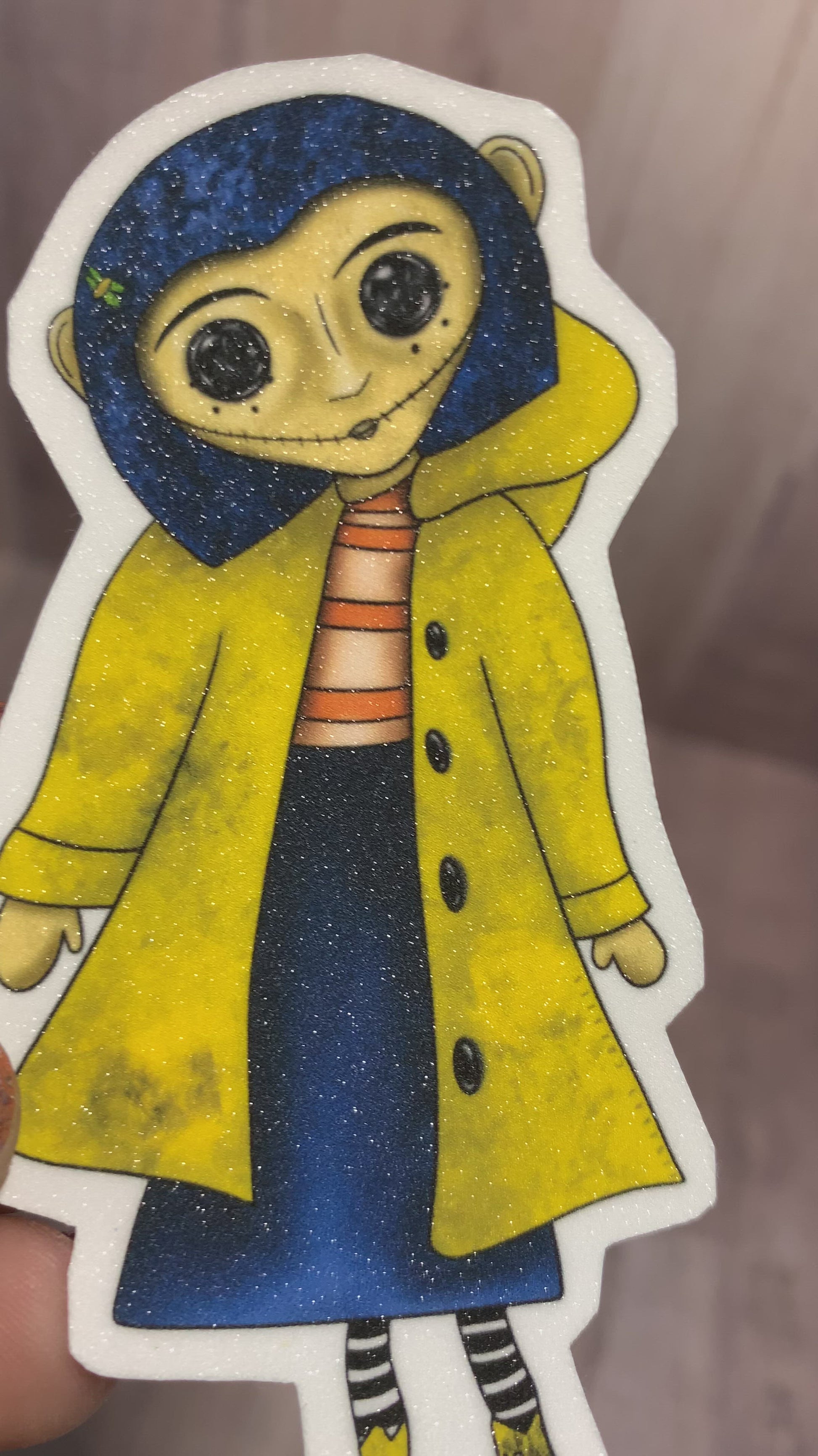 coraline keychain accessories buttons other mother seeking stone button key gifts coraline doll waterproof sticker weatherproof hand made