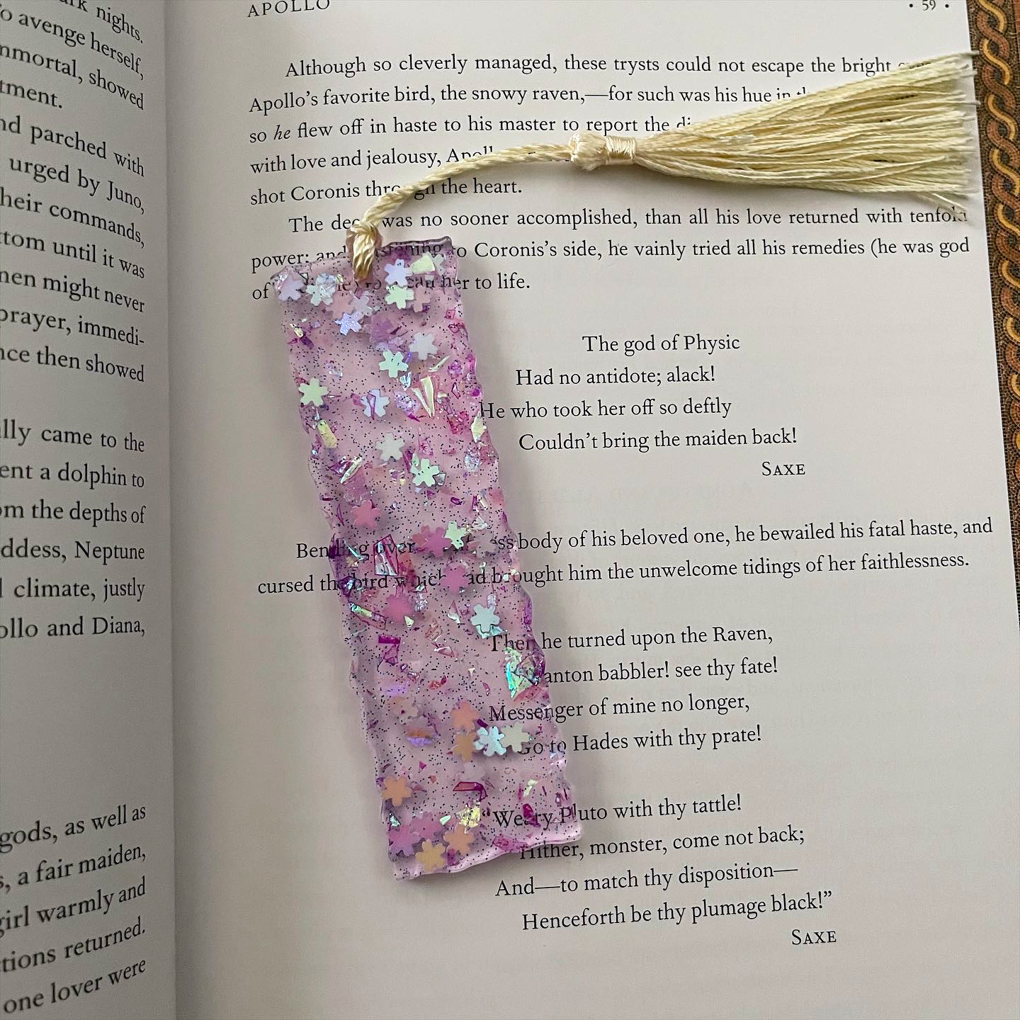 Floral Decorative Clear Resin Handmade Bookmarks with Tassel - TinakayCreations