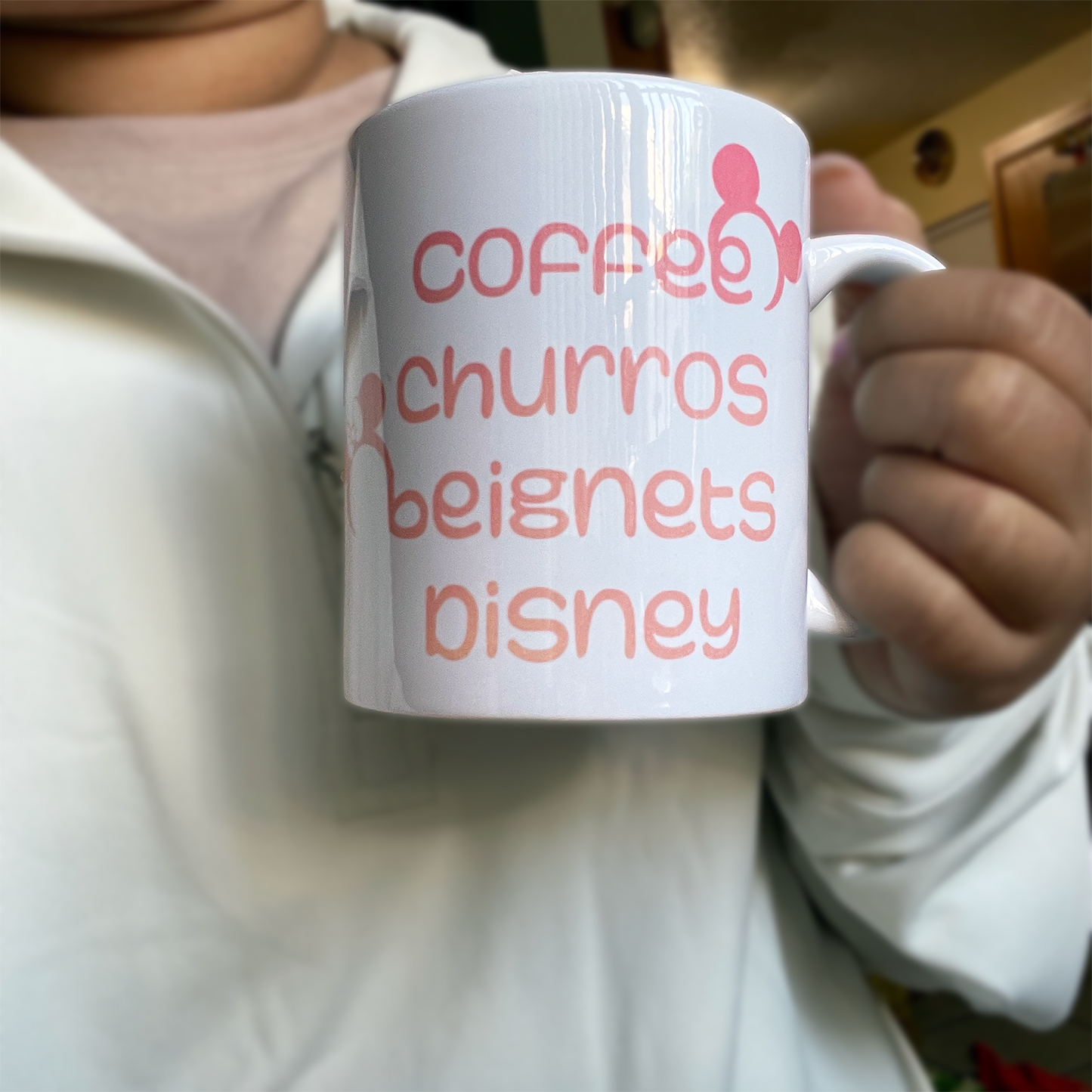 I'd Rather Be At Disney Churro Coffee Beignets Snacks Printed Ceramic Coffee Mug Cup