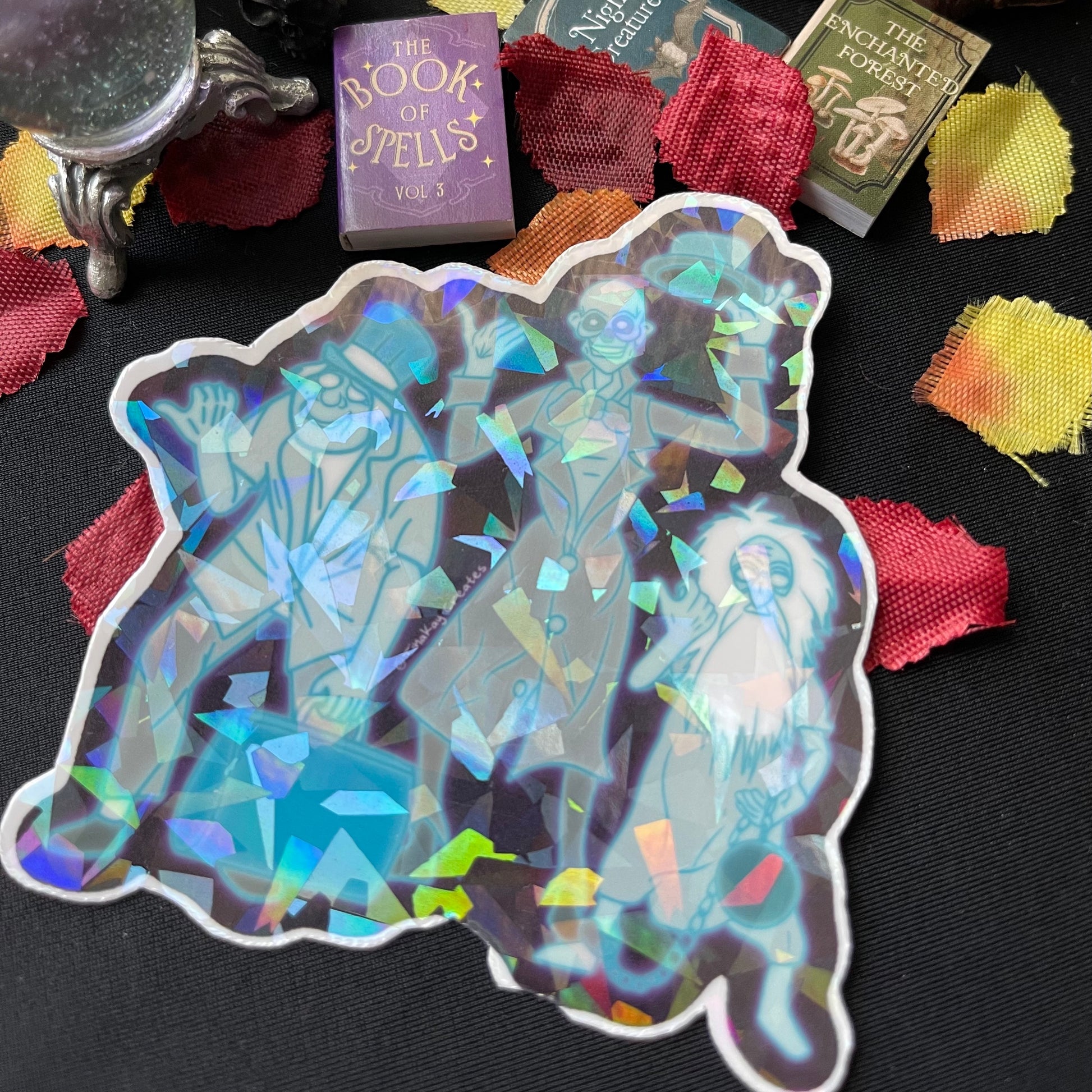 Haunted Figures Mansion Leota, Hitch Hiking Ghosts, Constance the Bride Waterproof Stickers - TinakayCreations