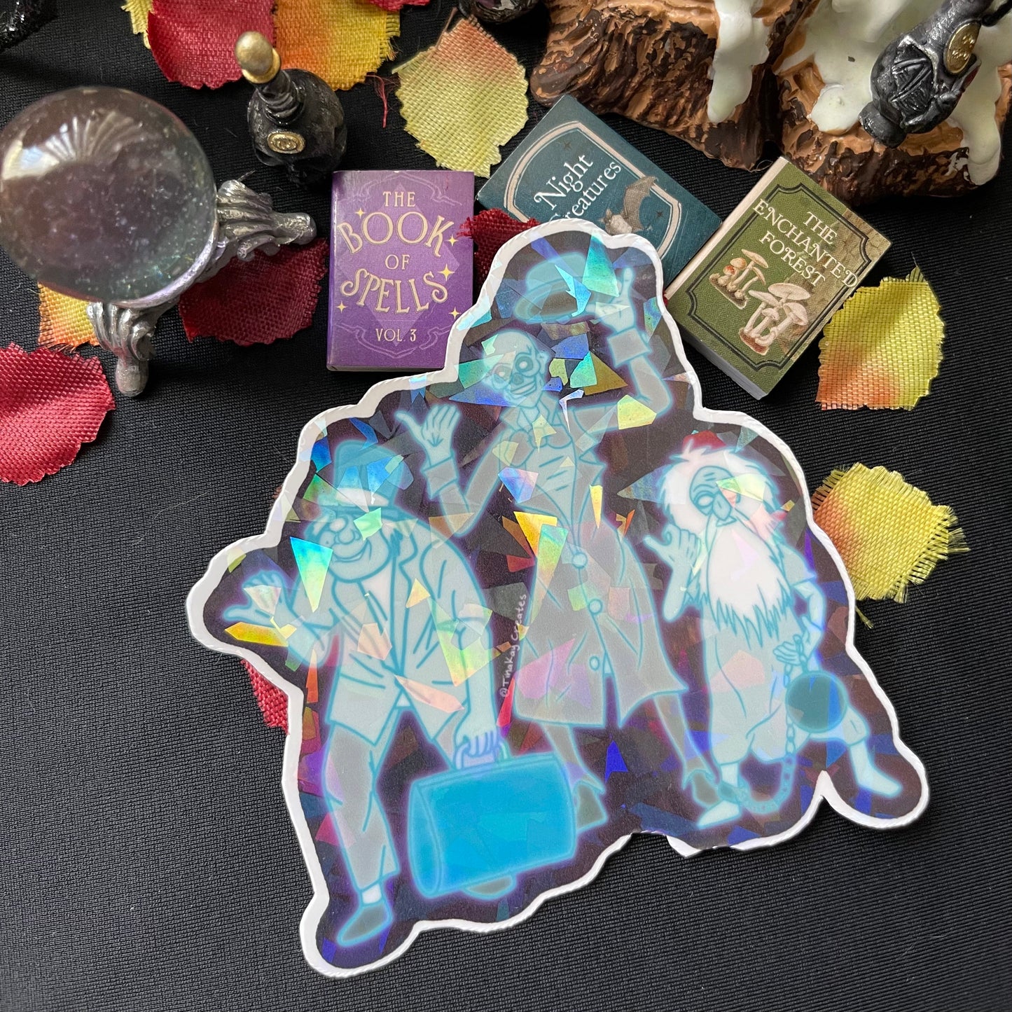 Haunted Figures Mansion Leota, Hitch Hiking Ghosts, Constance the Bride Waterproof Stickers - TinakayCreations