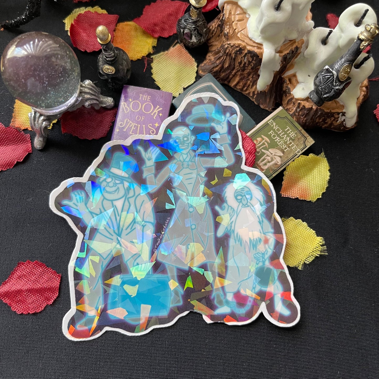 Haunted Figures Mansion Leota, Hitch Hiking Ghosts, Constance the Bride Waterproof Stickers - TinakayCreations