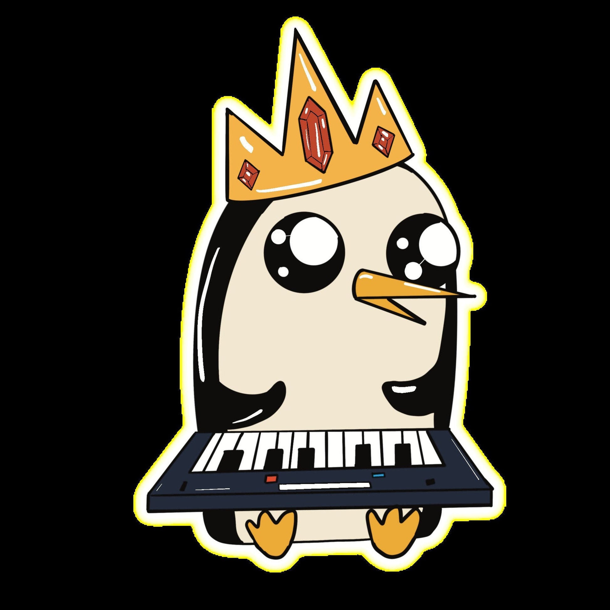 Adventure Time Ice King Crowned Gunter Sticker - TinakayCreations