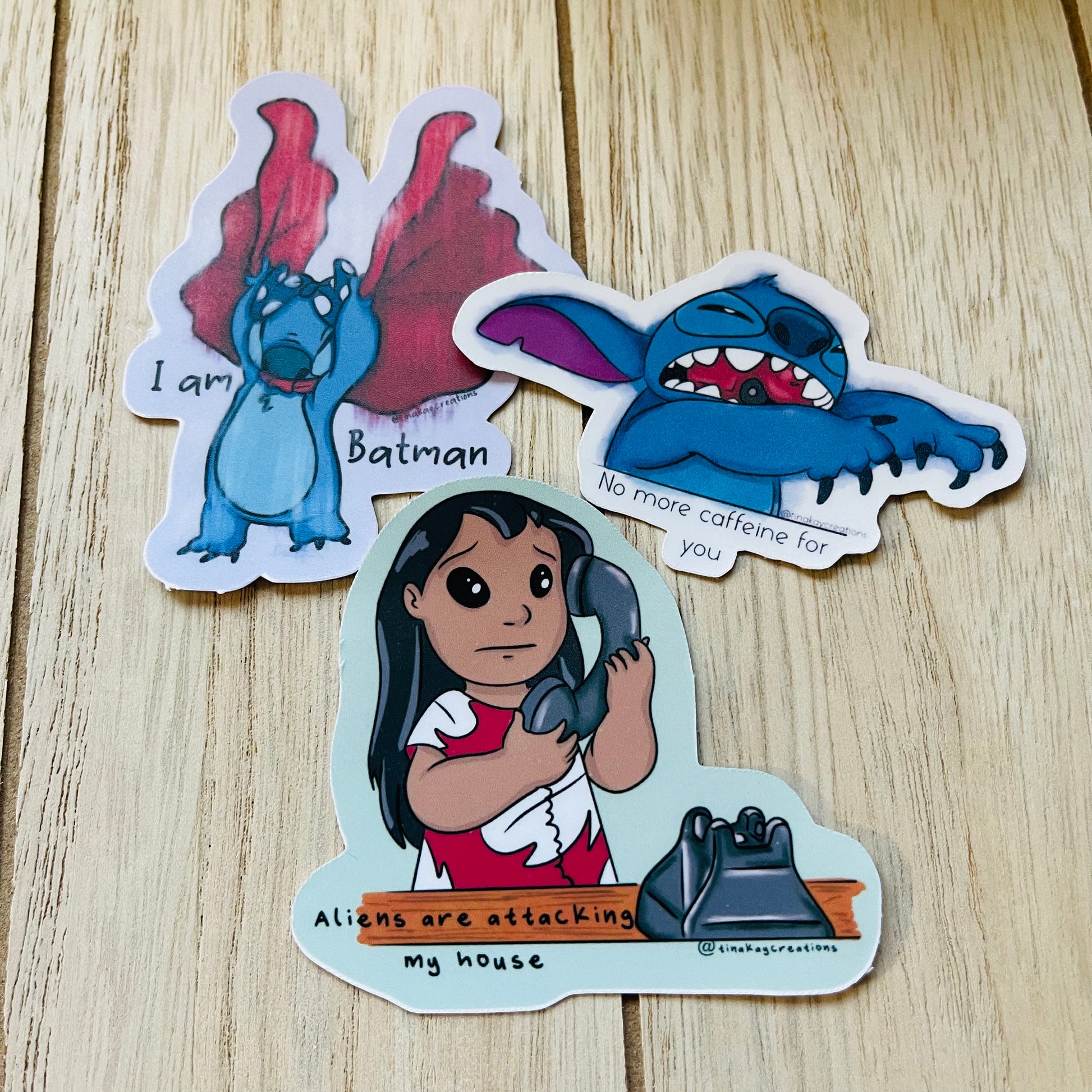 Lilo and Stitch Humorous Water Resistant Matte Die Cut Sticker Set –  TinakayCreations