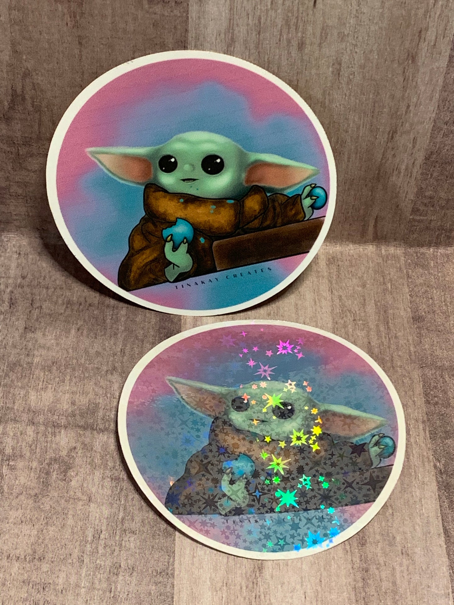 The Child Baby Yoda Grogu with Cookie Sticker - TinakayCreations