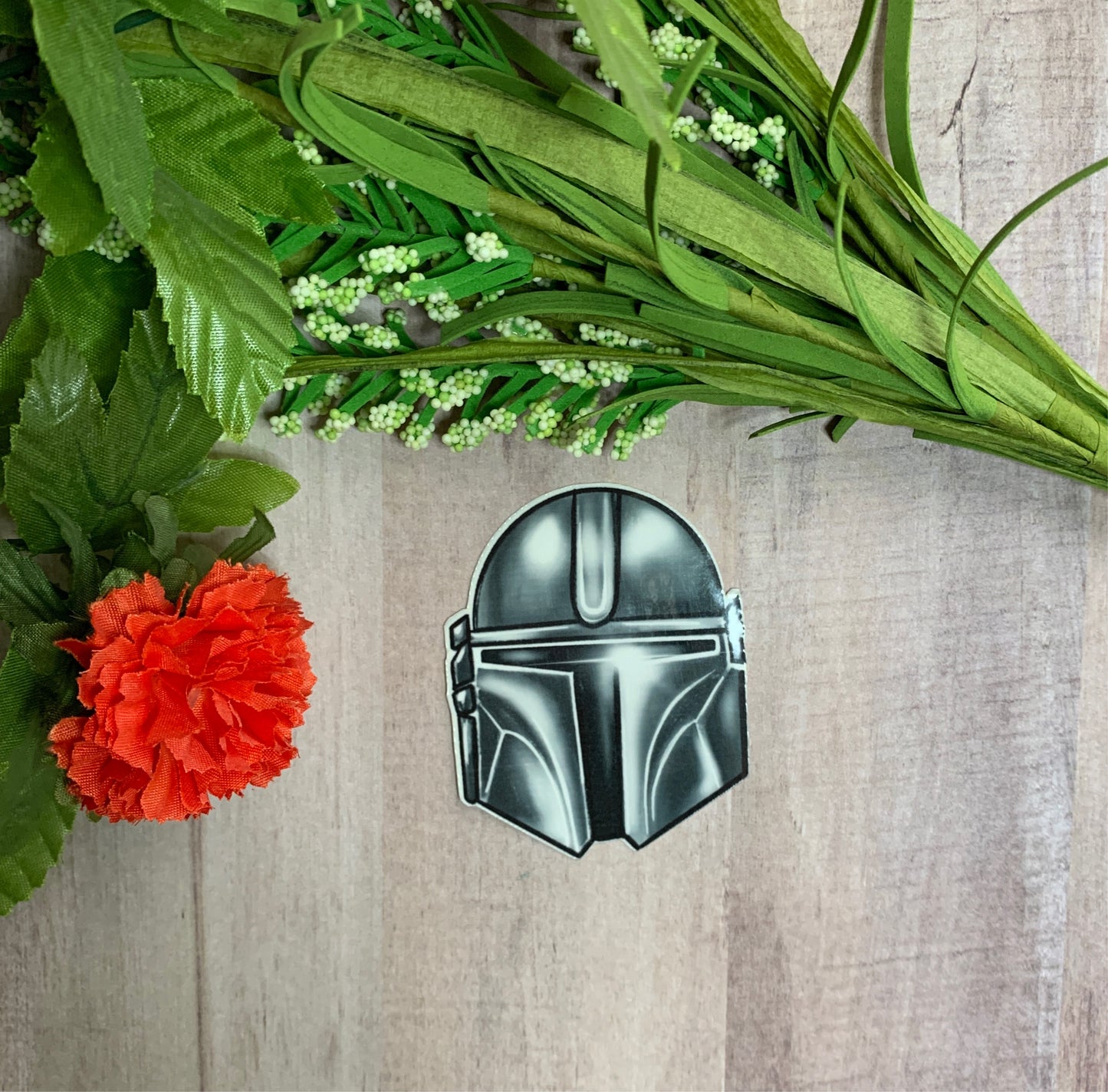 Mandalorian Din Djarin Helmet Matte Sticker - TinakayCreations